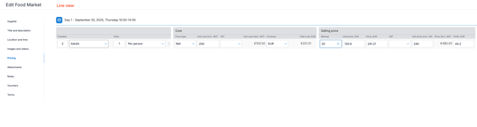 TripCreator day-by-day-line-view